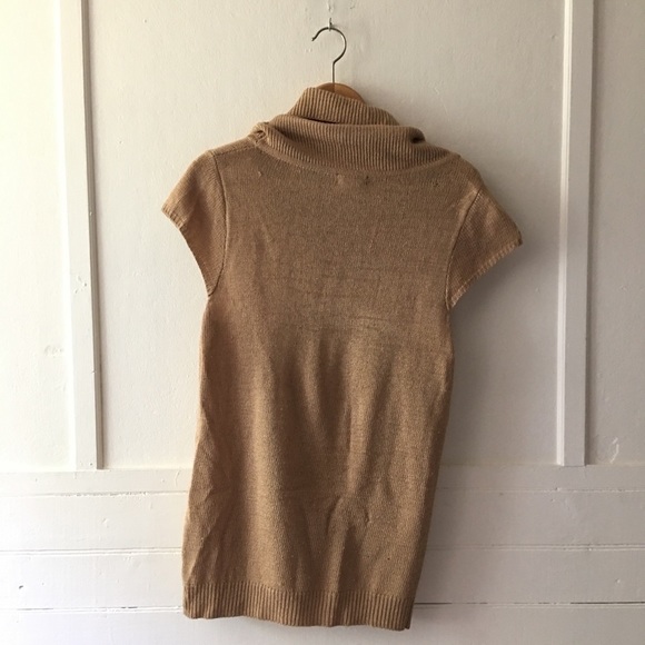 J. Crew Wool Cowl Neck Cap Sleeve Camel Knit Sweater - Picture 11 of 13